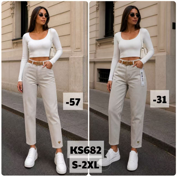 Spodnie damskie jeans Roz S-2XL, 1 Kolor Paczka 10 szt